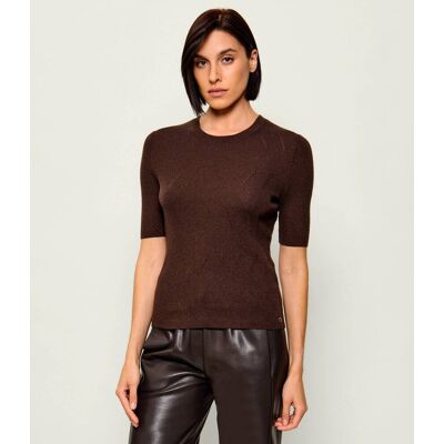 Marc Cain Wełniany sweter Slim Fit brązowy 38 Marc Cain Wełniany sweter Slim Fit brązowy 38