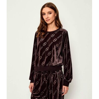 Liu Jo Sport Bluza CHENILLE Relaxed fit brązowy XS Liu Jo Sport Bluza CHENILLE Relaxed fit brązowy XS