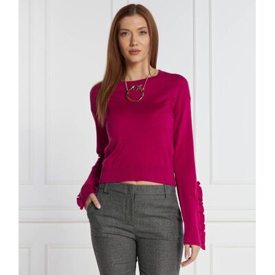 Pinko Wełniany sweter Regular Fit fuksja M Pinko Wełniany sweter Regular Fit fuksja M