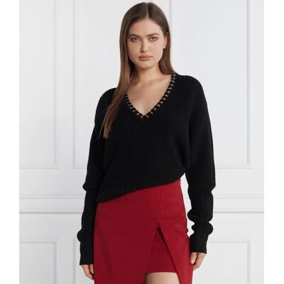 Patrizia Pepe Wełniany sweter Loose fit czarny M Patrizia Pepe Wełniany sweter Loose fit czarny M