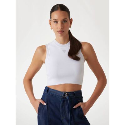 Guess Top Alexia Cropped Fit biały XS Guess Top Alexia Cropped Fit biały XS
