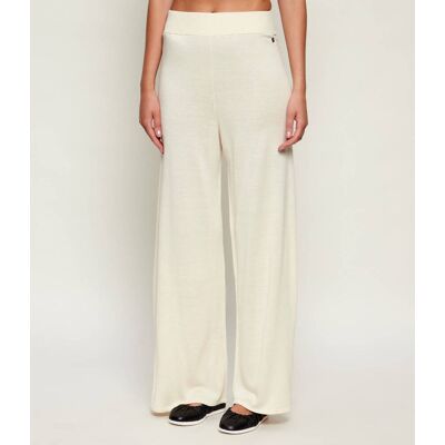 Bogner Jedwabne spodnie dzianinowe PAULA Relaxed fit kremowy 40 Bogner Jedwabne spodnie dzianinowe PAULA Relaxed fit kremowy 40