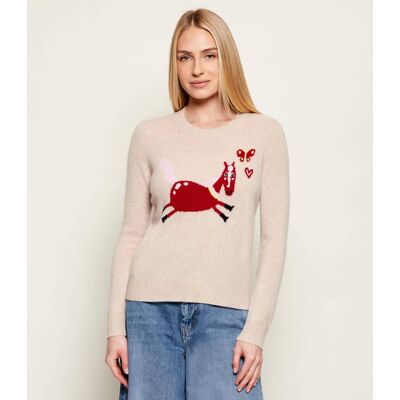 Weekend MaxMara Kaszmirowy sweter WKDTUNICA Regular Fit beżowy M Weekend MaxMara Kaszmirowy sweter WKDTUNICA Regular Fit beżowy M