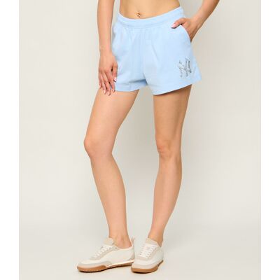 Sporty&Rich; Szorty Yankees Krystal Disco Relaxed fit błękitny L Sporty&Rich; Szorty Yankees Krystal Disco Relaxed fit błękitny L