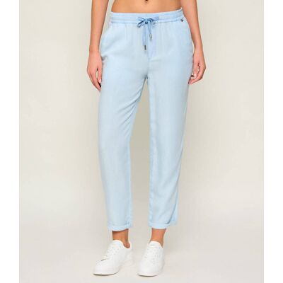 Marc Cain Spodnie RHODOS Relaxed fit błękitny 38 Marc Cain Spodnie RHODOS Relaxed fit błękitny 38