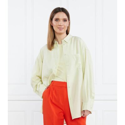 Samsøe Samsøe Koszula LUA Relaxed fit z dodatkiem lnu zielony XS Samsøe Samsøe Koszula LUA Relaxed fit z dodatkiem lnu zielony XS