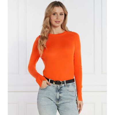 Calvin Klein Wełniany sweter Regular Fit pomarańczowy S Calvin Klein Wełniany sweter Regular Fit pomarańczowy S