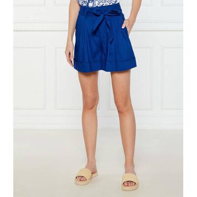 Marc Cain Lniane szorty Relaxed fit high waist granatowy 38 Marc Cain Lniane szorty Relaxed fit high waist granatowy 38