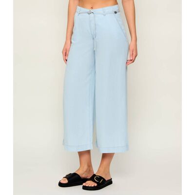 Marc Cain Spodnie WAUKEE Relaxed fit błękitny 40 Marc Cain Spodnie WAUKEE Relaxed fit błękitny 40
