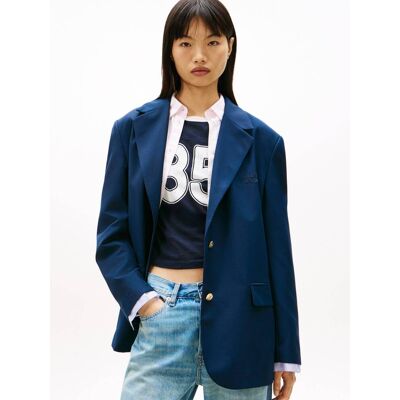 Tommy Jeans Marynarka Boyfriend fit granatowy L Tommy Jeans Marynarka Boyfriend fit granatowy L