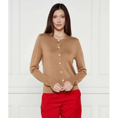 Polo Ralph Lauren Wełniany kardigan LUNAR Regular Fit beżowy XS Polo Ralph Lauren Wełniany kardigan LUNAR Regular Fit beżowy XS