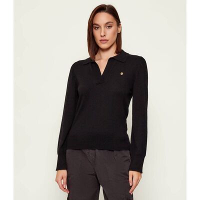 Aeronautica Militare Sweter Regular Fit z dodatkiem wełny i kaszmiru czarny XS Aeronautica Militare Sweter Regular Fit z dodatkiem wełny i kaszmiru czarny XS