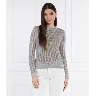 Michael Kors Sweter Regular Fit srebrny M Michael Kors Sweter Regular Fit srebrny M