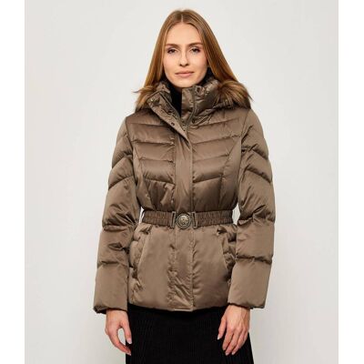 Guess Puchowa kurtka MARINA Regular Fit beżowy M Guess Puchowa kurtka MARINA Regular Fit beżowy M