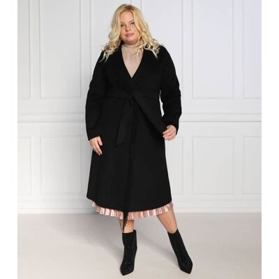 Persona by Marina Rinaldi Wełniany płaszcz TARGA plus size czarny 42 Persona by Marina Rinaldi Wełniany płaszcz TARGA plus size czarny 42