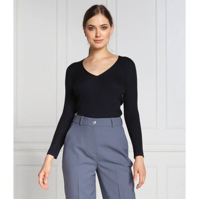 Giorgio Armani Emporio Armani Jedwabny sweter z dodatkiem kaszmiru granatowy XS Giorgio Armani Emporio Armani Jedwabny sweter z dodatkiem kaszmiru granatowy XS