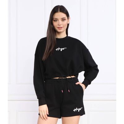 HUGO Bluza Delive Cropped Fit czarny L HUGO Bluza Delive Cropped Fit czarny L