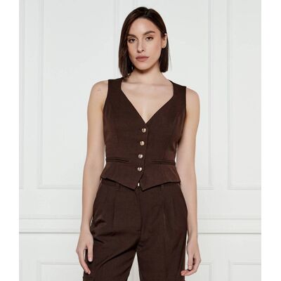Guess Kamizelka MATEA Slim Fit brązowy S Guess Kamizelka MATEA Slim Fit brązowy S
