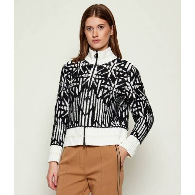 Marc Cain Sweter Regular Fit z dodatkiem wełny czarny 38 Marc Cain Sweter Regular Fit z dodatkiem wełny czarny 38