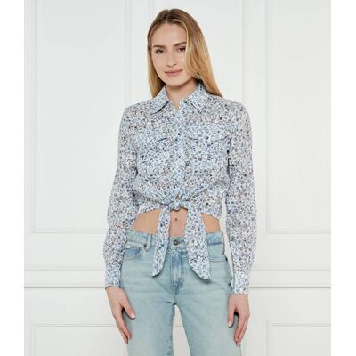 Guess Koszula ADELAIDE Cropped Fit błękitny XS Guess Koszula ADELAIDE Cropped Fit błękitny XS
