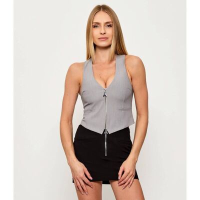 Patrizia Pepe Kamizelka Slim Fit szary 36 Patrizia Pepe Kamizelka Slim Fit szary 36
