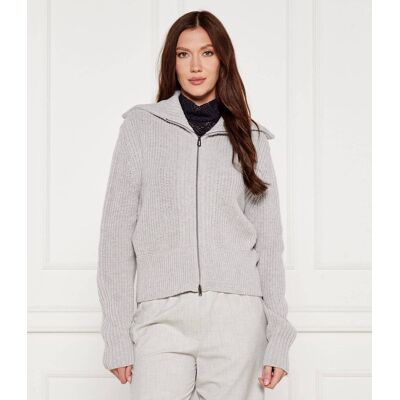 Marc Cain Sweter Loose fit z dodatkiem wełny i kaszmiru szary 34 Marc Cain Sweter Loose fit z dodatkiem wełny i kaszmiru szary 34