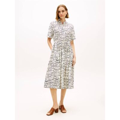 Tommy Hilfiger Lniana sukienka beżowy S Tommy Hilfiger Lniana sukienka beżowy S