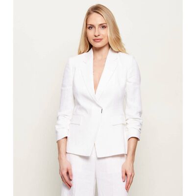 Boss BLACK Lniana marynarka Jia8 Slim Fit biały 42 Boss BLACK Lniana marynarka Jia8 Slim Fit biały 42