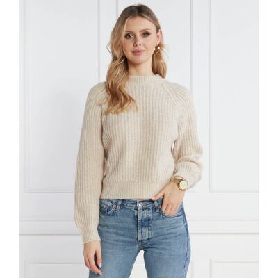 Samsøe Samsøe Sweter Layla Regular Fit z dodatkiem wełny beżowy L Samsøe Samsøe Sweter Layla Regular Fit z dodatkiem wełny beżowy L