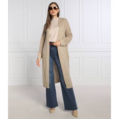 RIANI Wełniany kardigan Relaxed fit beżowy 42 RIANI Wełniany kardigan Relaxed fit beżowy 42