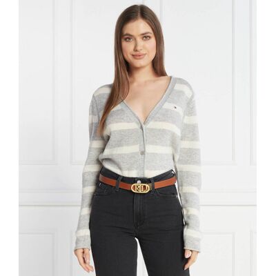 Tommy Hilfiger Wełniany kardigan Regular Fit szary S Tommy Hilfiger Wełniany kardigan Regular Fit szary S