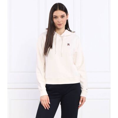 Tommy Hilfiger Bluza REG MONOGRAM EMB Regular Fit kremowy XS Tommy Hilfiger Bluza REG MONOGRAM EMB Regular Fit kremowy XS