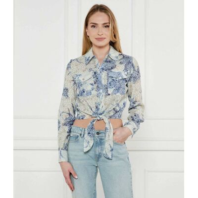 Guess Koszula ADELAIDE Cropped Fit niebieski L Guess Koszula ADELAIDE Cropped Fit niebieski L