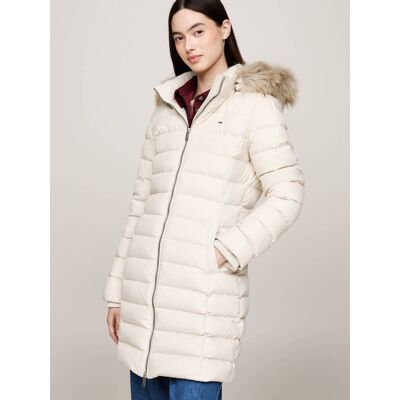 Tommy Jeans Puchowa kurtka Slim Fit beżowy XS Tommy Jeans Puchowa kurtka Slim Fit beżowy XS