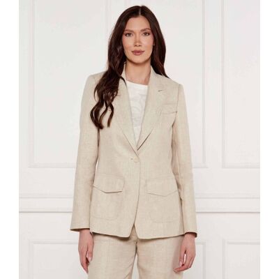 Marc Cain Lniana marynarka Slim Fit beżowy 36 Marc Cain Lniana marynarka Slim Fit beżowy 36