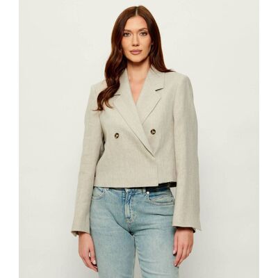Boss BLACK Lniana marynarka Jojeka1 Relaxed fit beżowy 38 Boss BLACK Lniana marynarka Jojeka1 Relaxed fit beżowy 38