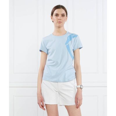 Trussardi T-shirt GREYHOUND SHOULDER PRINT COTTON JERSEY 30/1 Regular Fit błękitny XS Trussardi T-shirt GREYHOUND SHOULDER PRINT COTTON JERSEY 30/1 Regular Fit błękitny XS