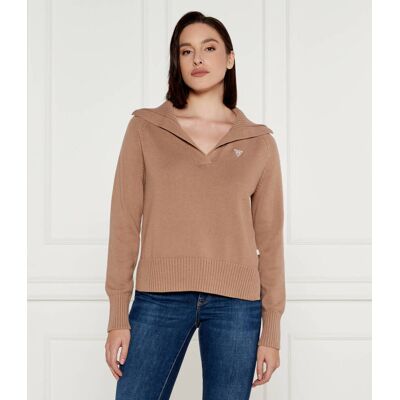 Guess Jeans Sweter Regular Fit żółty S Guess Jeans Sweter Regular Fit żółty S