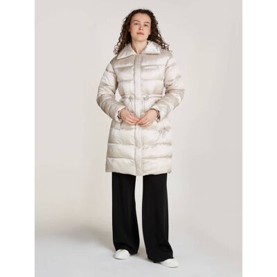 Calvin Klein Satynowa kurtka Regular Fit beżowy L Calvin Klein Satynowa kurtka Regular Fit beżowy L