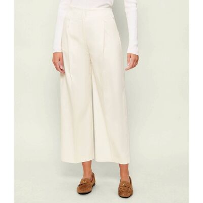 Boss BLACK Spodnie Tulotta Relaxed fit high waist ecru 42 Boss BLACK Spodnie Tulotta Relaxed fit high waist ecru 42