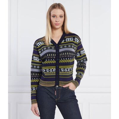 Kenzo Kardigan FAIR ISLE Regular Fit z dodatkiem wełny multikolor S Kenzo Kardigan FAIR ISLE Regular Fit z dodatkiem wełny multikolor S