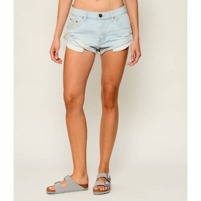 One Teaspoon Jeansowe Szorty Bandits Loose fit low waist błękitny 27 One Teaspoon Jeansowe Szorty Bandits Loose fit low waist błękitny 27