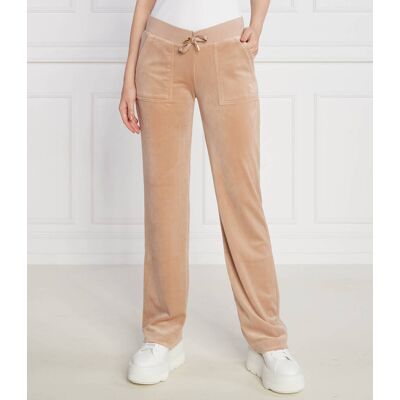 Juicy Couture Spodnie dresowe Del Ray Classic Velour Pant Pocket Design GOLD HW Regular Fit beżowy L Juicy Couture Spodnie dresowe Del Ray Classic Velour Pant Pocket Design GOLD HW Regular Fit beżowy L