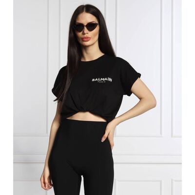 Balmain T-shirt Cropped Fit czarny L Balmain T-shirt Cropped Fit czarny L