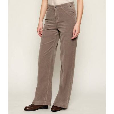 Marc Cain Spodnie WARRI Relaxed fit high waist sztruks brązowy 40 Marc Cain Spodnie WARRI Relaxed fit high waist sztruks brązowy 40