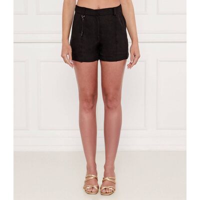 Elisabetta Franchi Szorty Regular Fit z dodatkiem lnu czarny 38 Elisabetta Franchi Szorty Regular Fit z dodatkiem lnu czarny 38