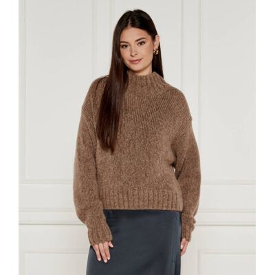 Marc Cain Wełniany sweter Oversize fit brązowy 38 Marc Cain Wełniany sweter Oversize fit brązowy 38