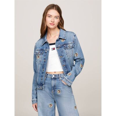 Tommy Jeans Jeansowa kurtka Slim Fit niebieski XS Tommy Jeans Jeansowa kurtka Slim Fit niebieski XS