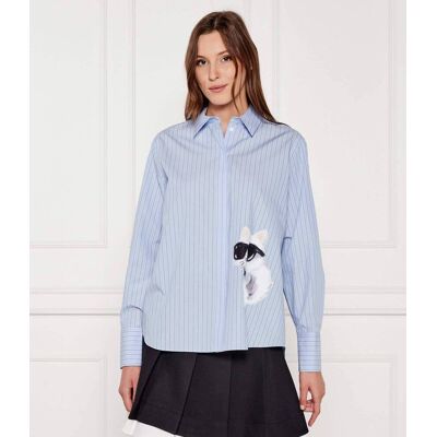 Karl Lagerfeld Koszula ikon Loose fit niebieski 38 Karl Lagerfeld Koszula ikon Loose fit niebieski 38