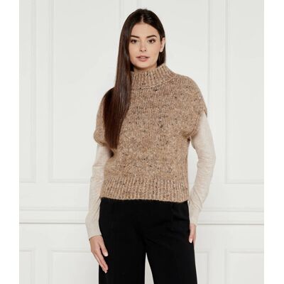 Marc Cain Wełniana kamizelka Loose fit beżowy 40 Marc Cain Wełniana kamizelka Loose fit beżowy 40